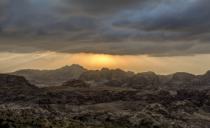 Wadi Musa at Dusk. Ma'an, Jordan.